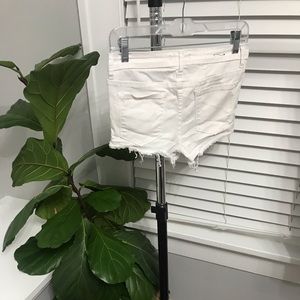 White cut off shorts